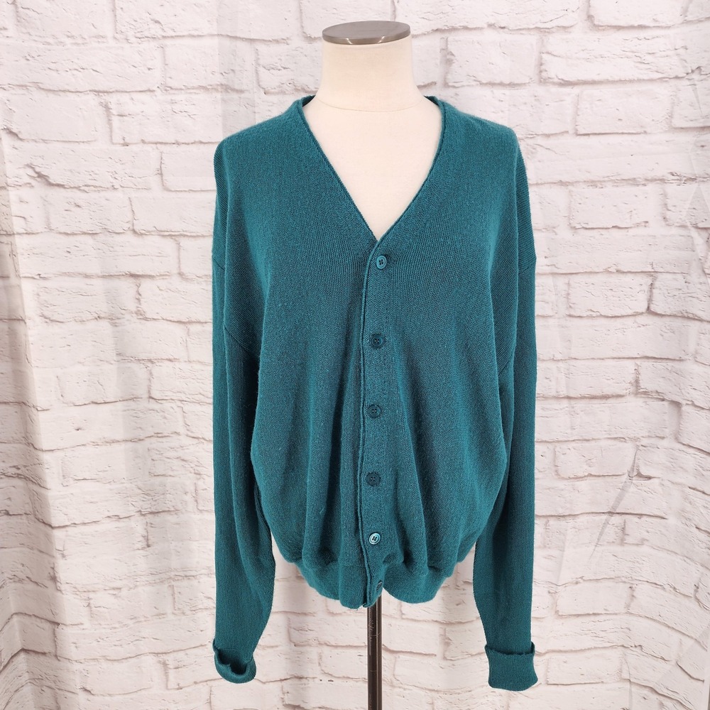 Vintage Jantzen Cardigan Retro Academia Knit‎ Grandpa Made In USA Men Size XL